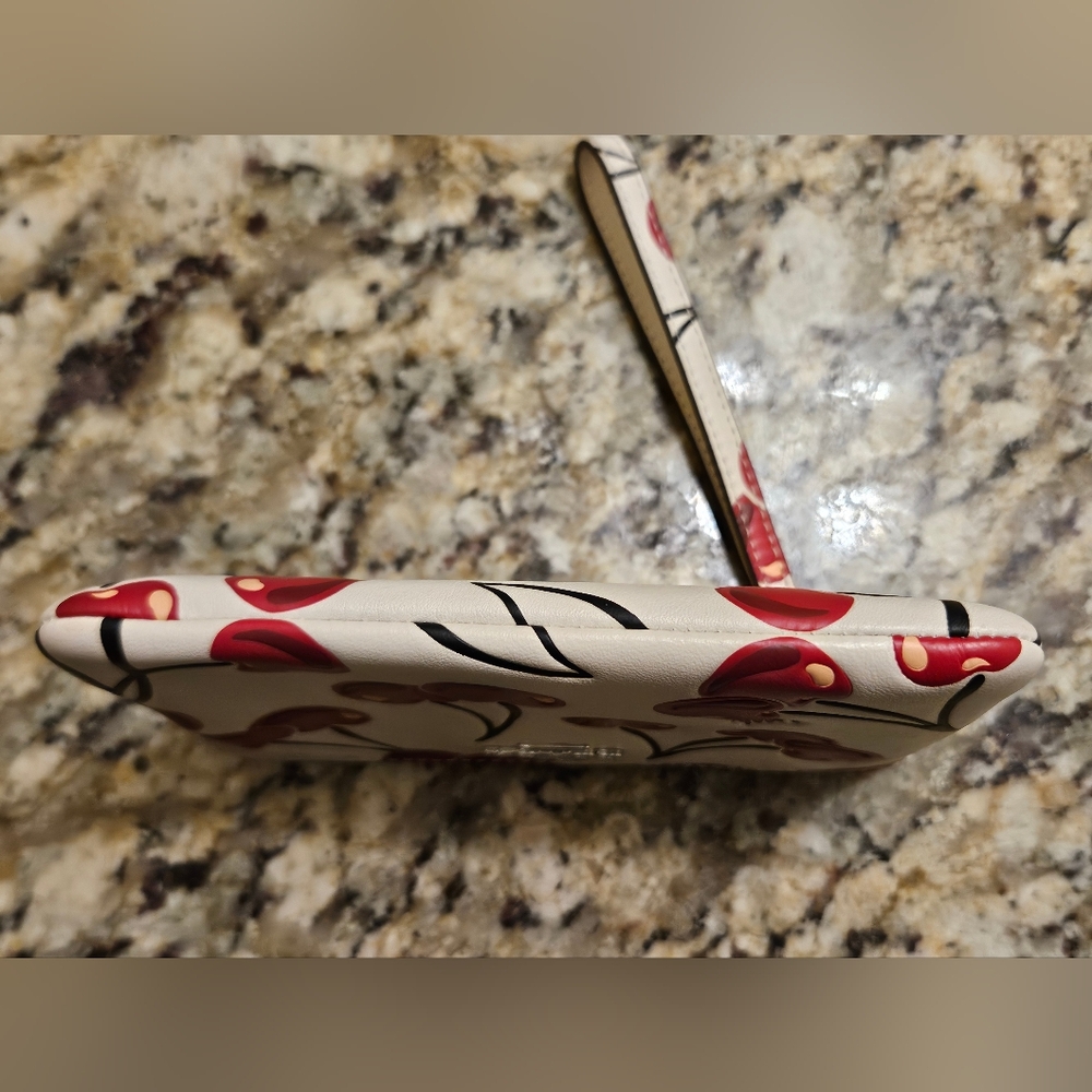 Coach Cherry Print Wristlet - Chalk White And Red - Picture 3 of 4